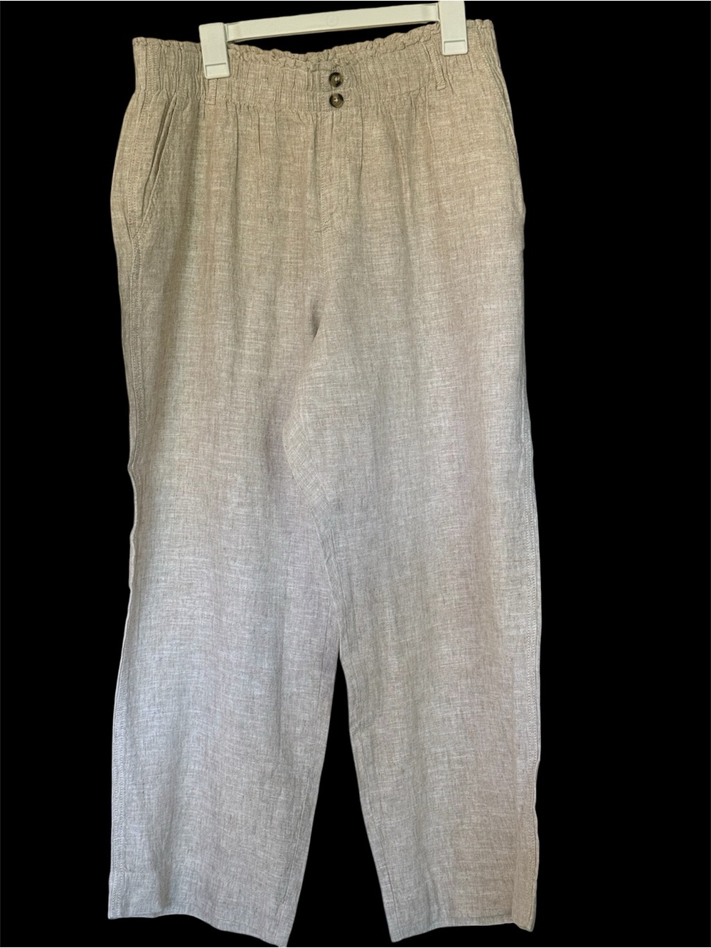 Briggs Women’s New York Light Beige Linen-Blend Relaxed Chinos New with tags